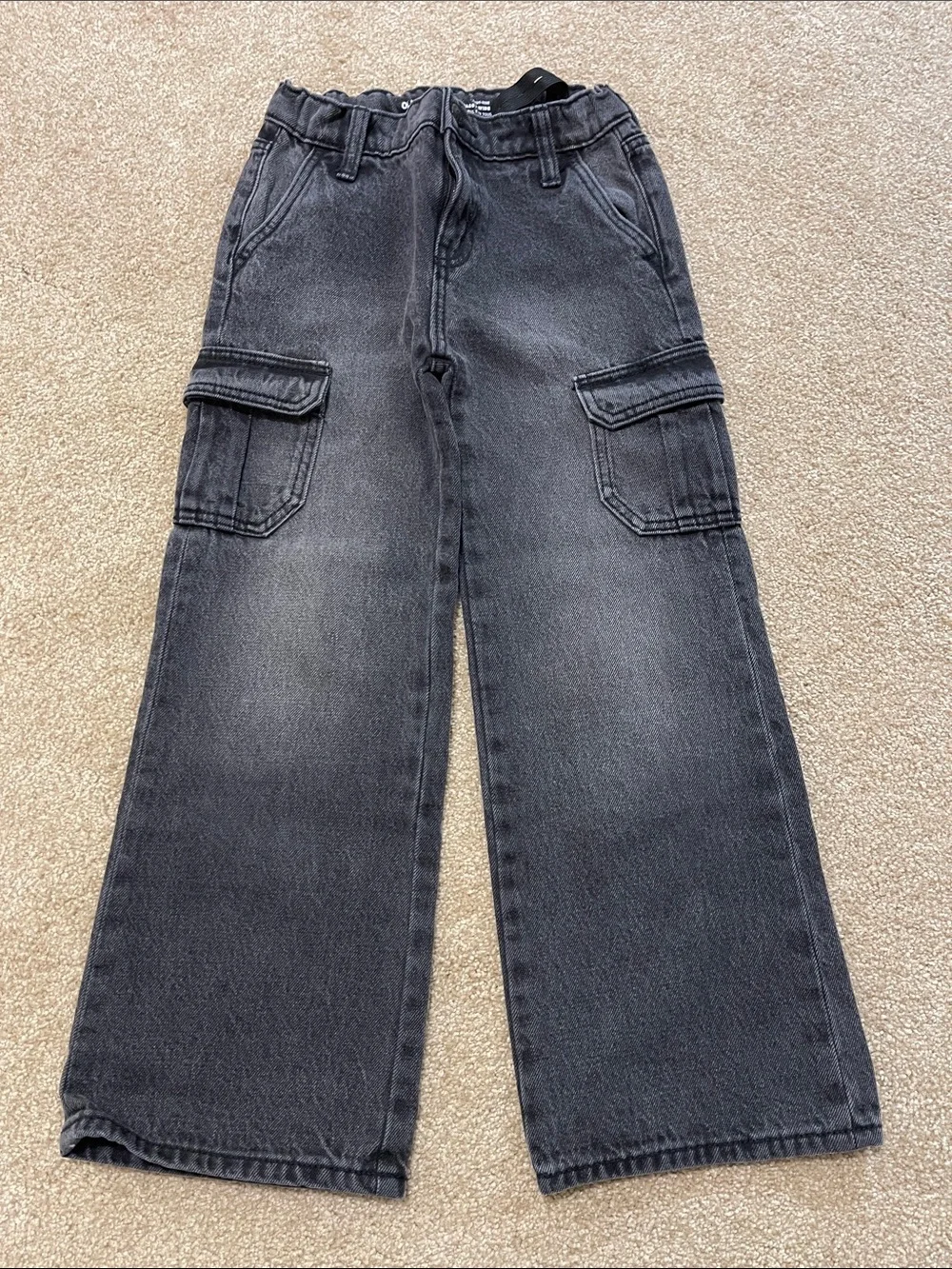 Old Navy Kids Black Cargo Wide-Leg Jeans